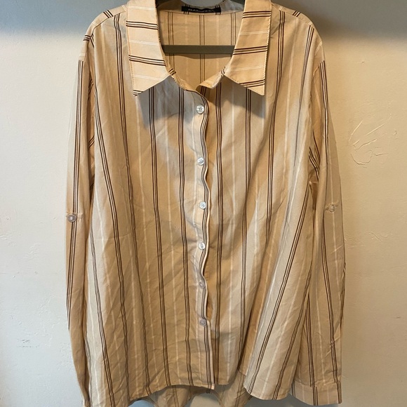 Striped Beige Women’s Shirt - Picture 1 of 3